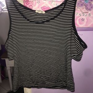 black and white stripped crop top